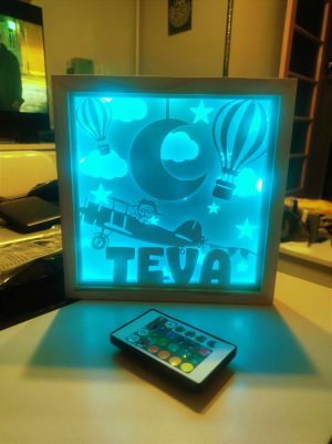 Lightbox boite lumineuse bébé prénom déco chambre
