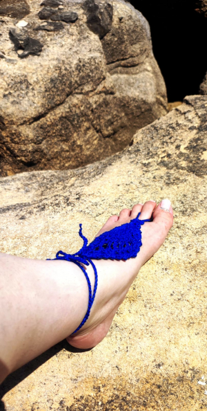 Sandales pieds nus en crochet